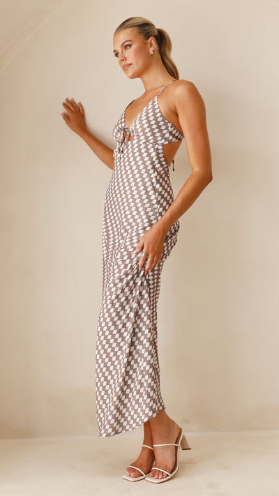 Load image into Gallery viewer, Mia Maxi Dress - Brown Geo
