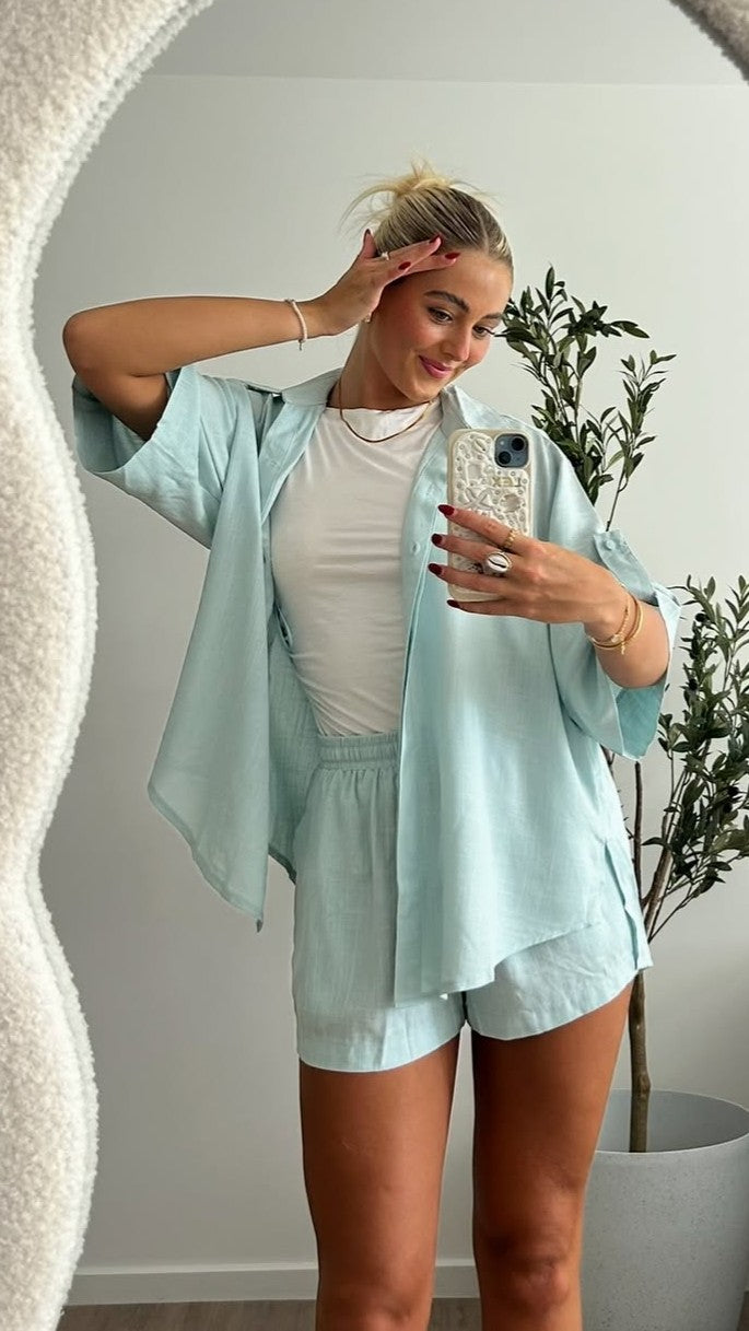 Luna Button Up Shirt - Blue - Billy J