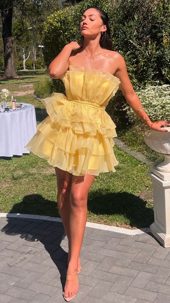 Vallerina Mini Dress - Yellow - Billy J