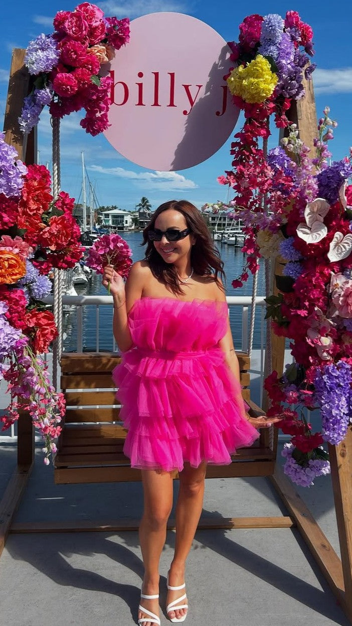Carrie Mini Dress - Hot Pink - Billy J