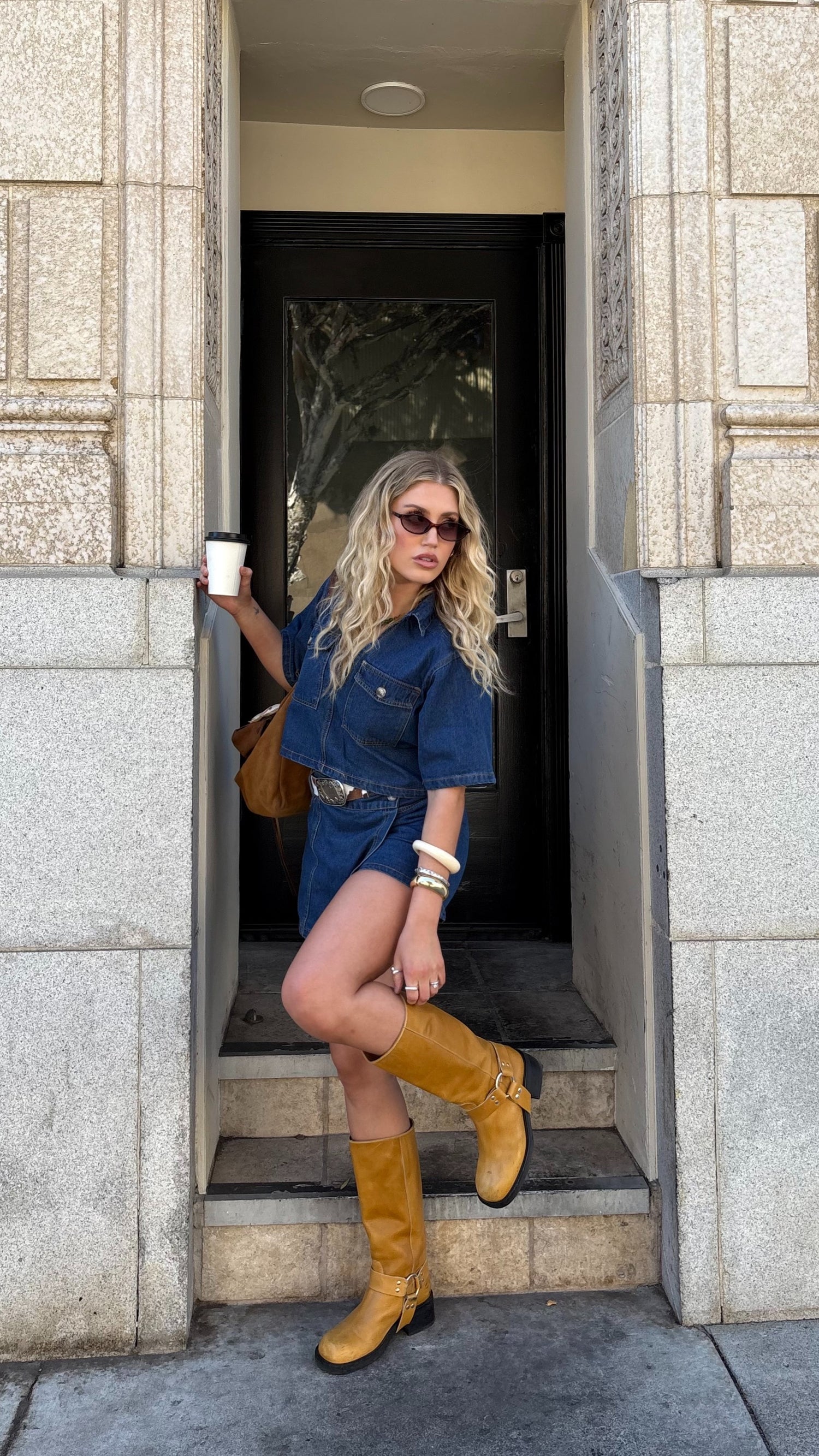 Olivia Top and Skort Set - Dark Denim - Billy J