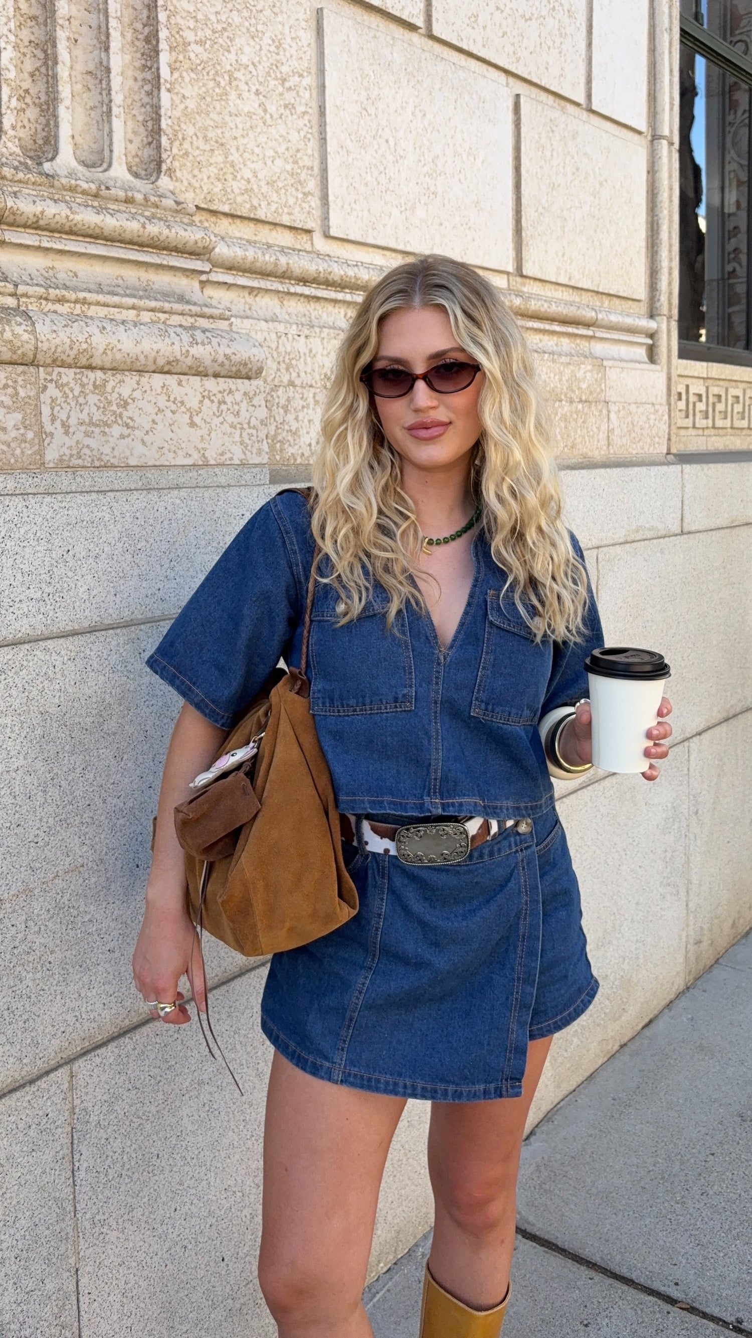 Olivia Top and Skort Set - Dark Denim - Billy J