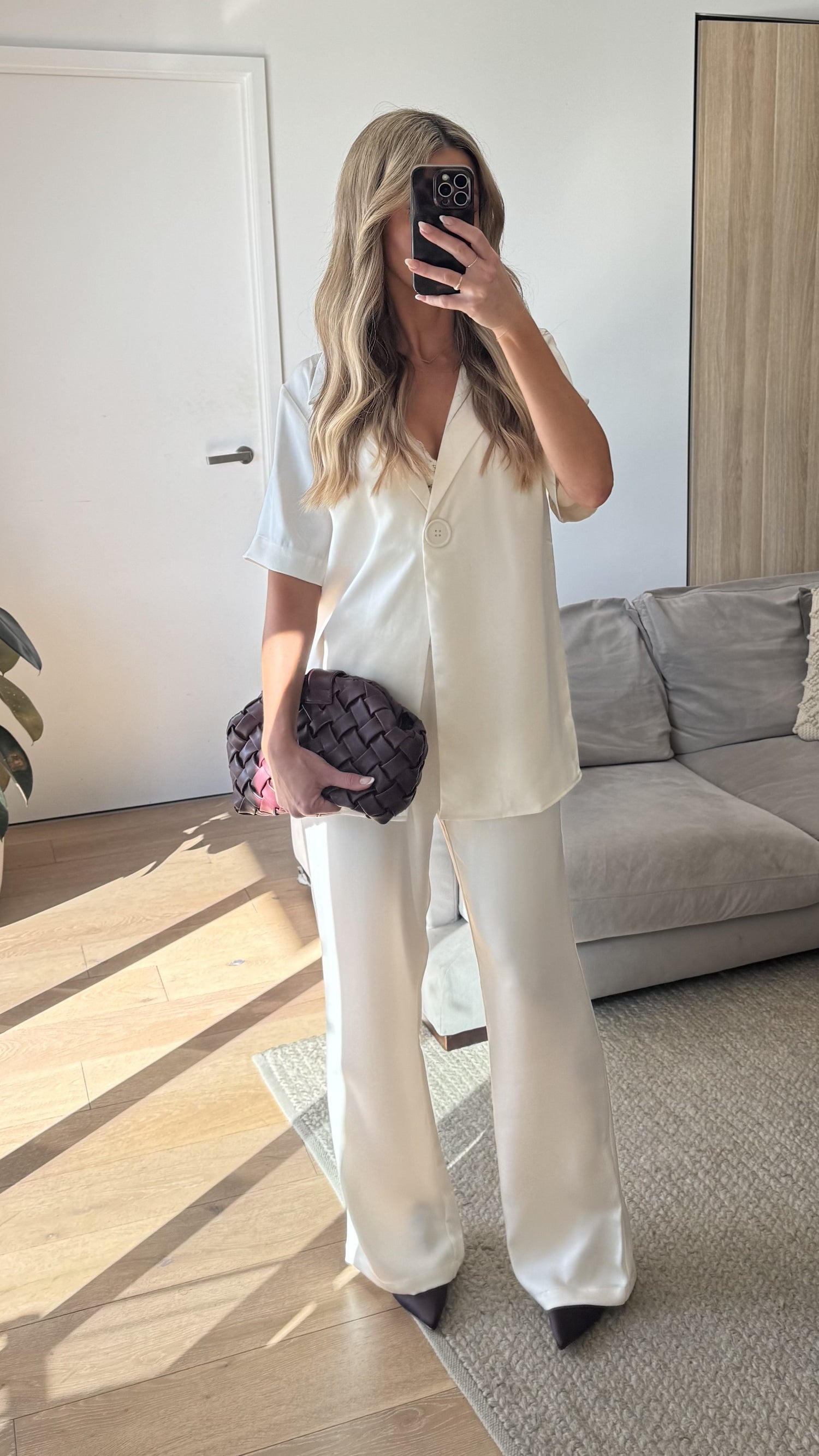 Imogen Button Pants - Cream - Billy J