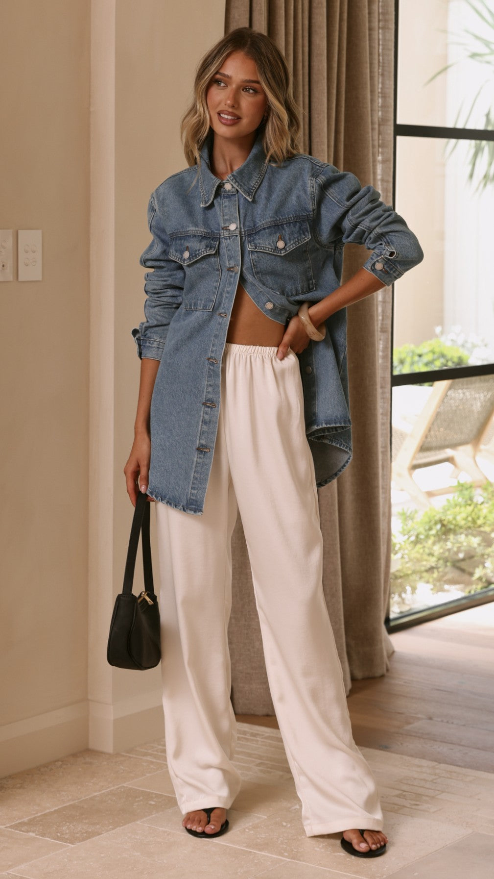 Yvella Denim Jacket - Mid Blue - Billy J