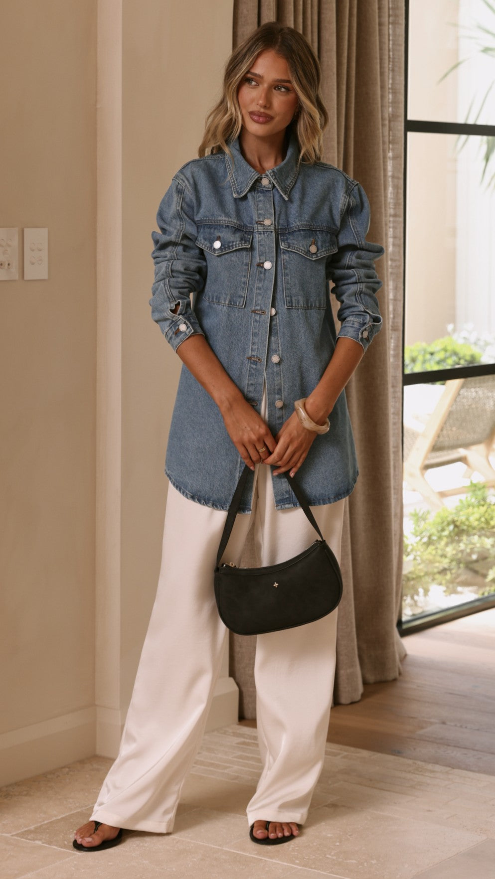 Yvella Denim Jacket - Mid Blue - Billy J