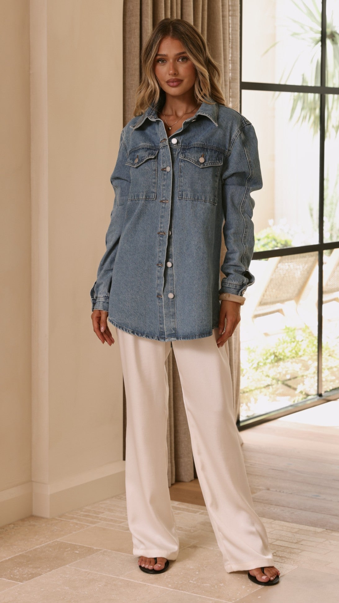 Yvella Denim Jacket - Mid Blue - Billy J