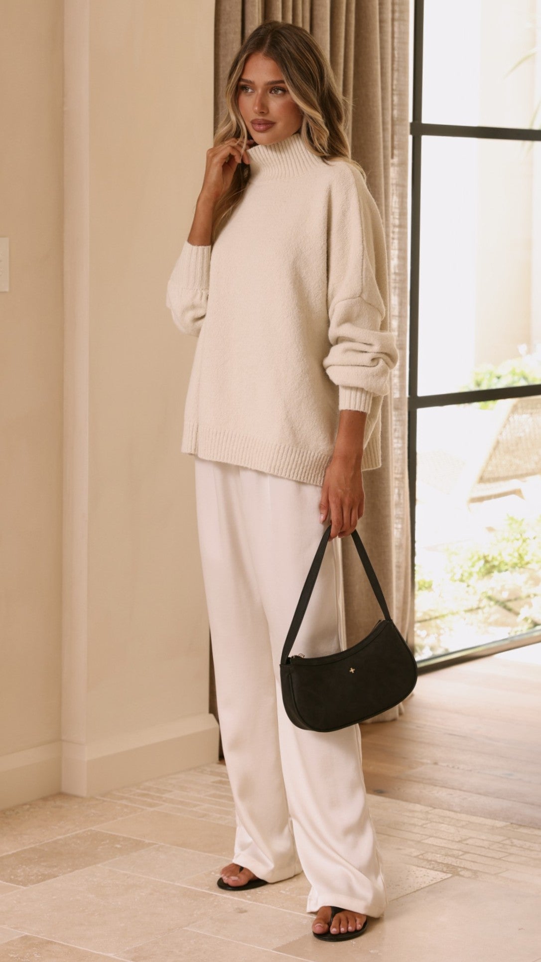 Harita Knitted Sweater - Cream - Billy J