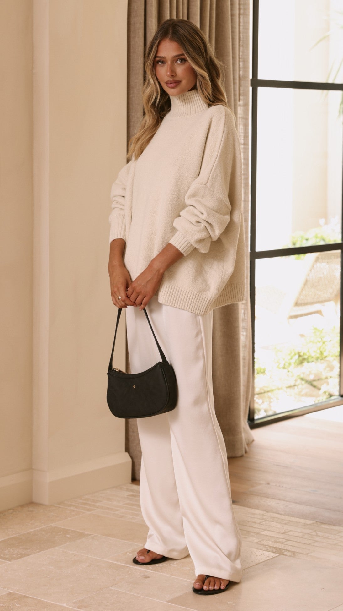 Harita Knitted Sweater - Cream - Billy J