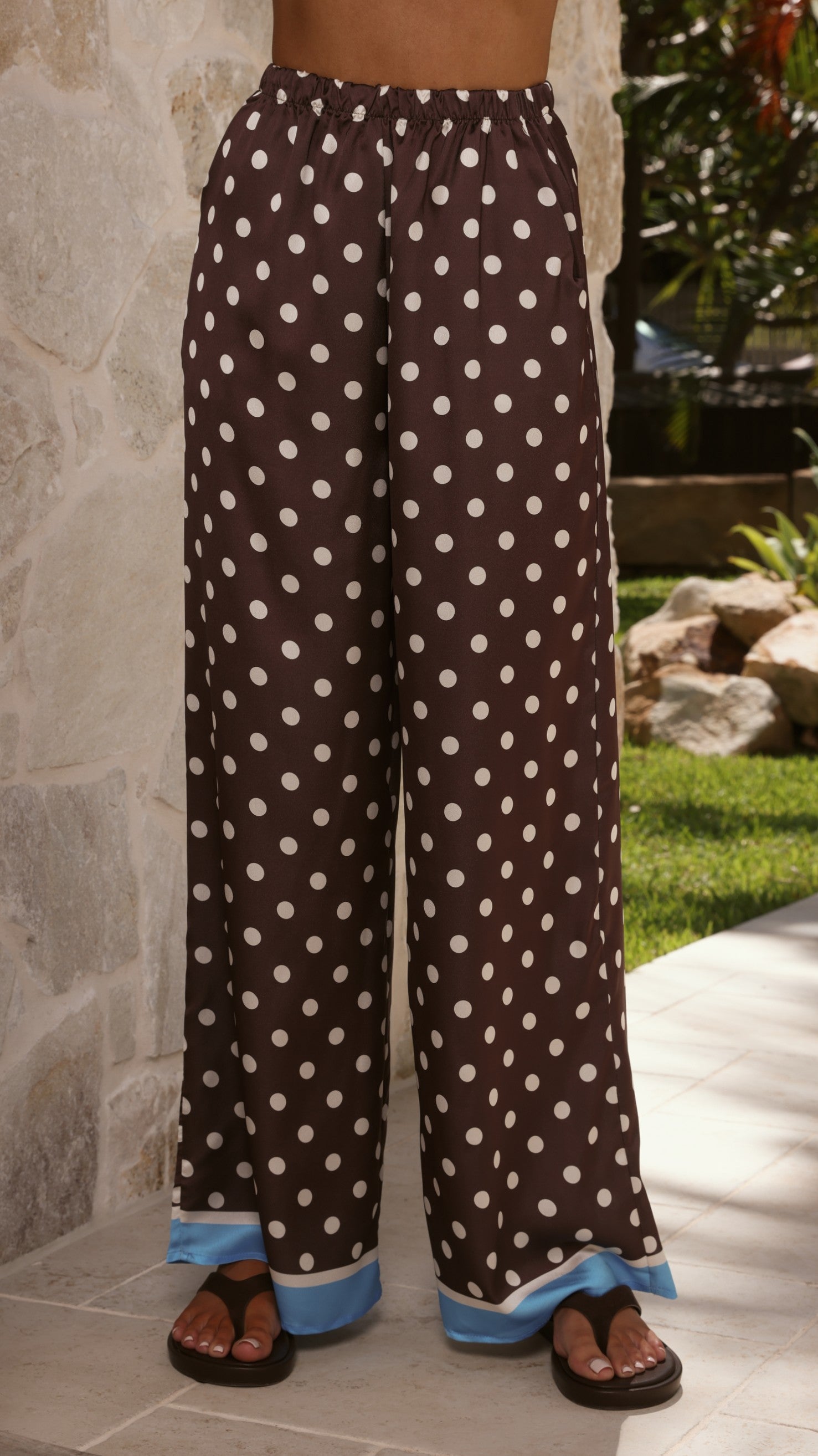 Harley Scarf Top and Pants Set - Brown Polka - Billy J