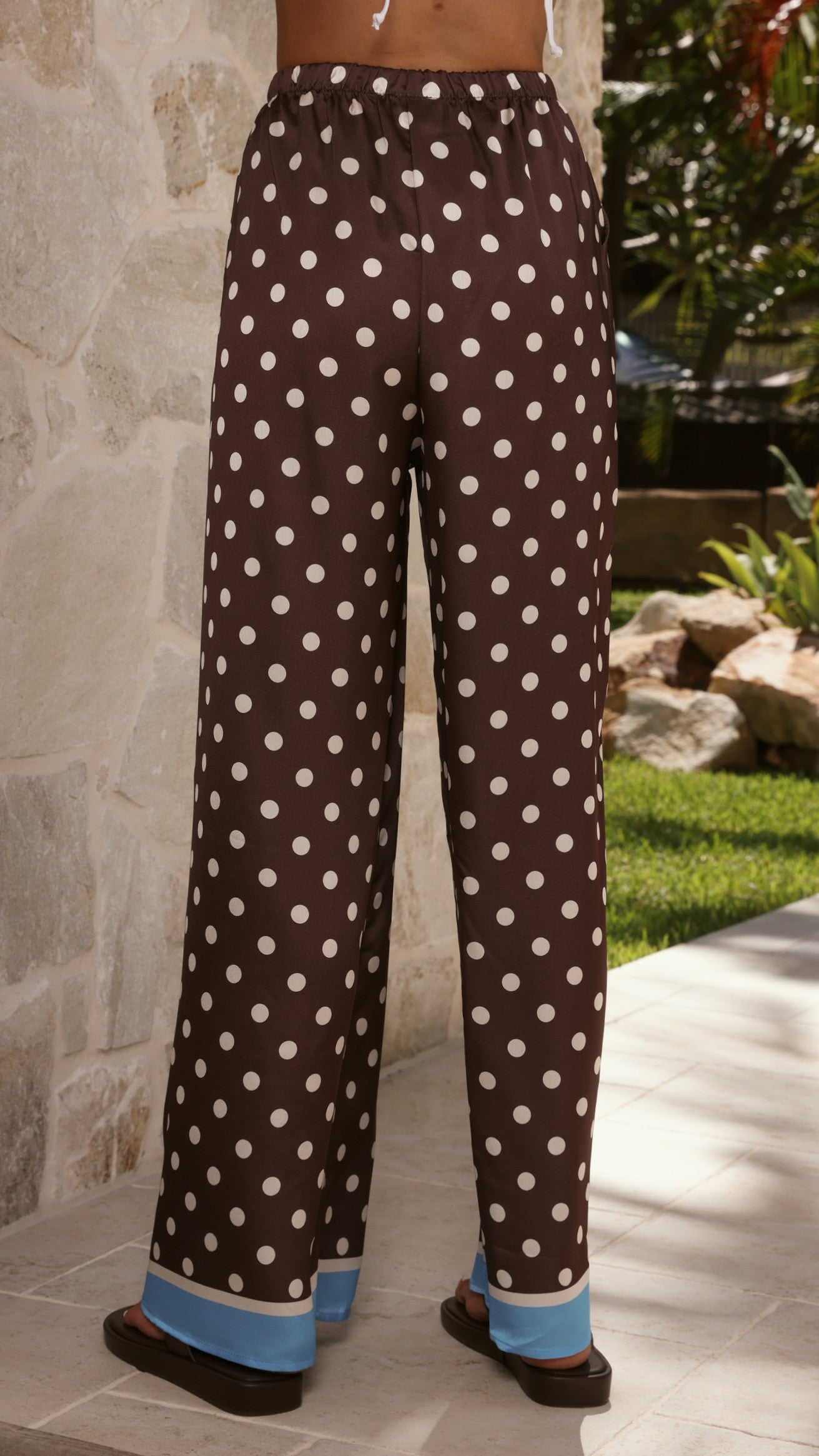 Harley Scarf Top and Pants Set - Brown Polka - Billy J