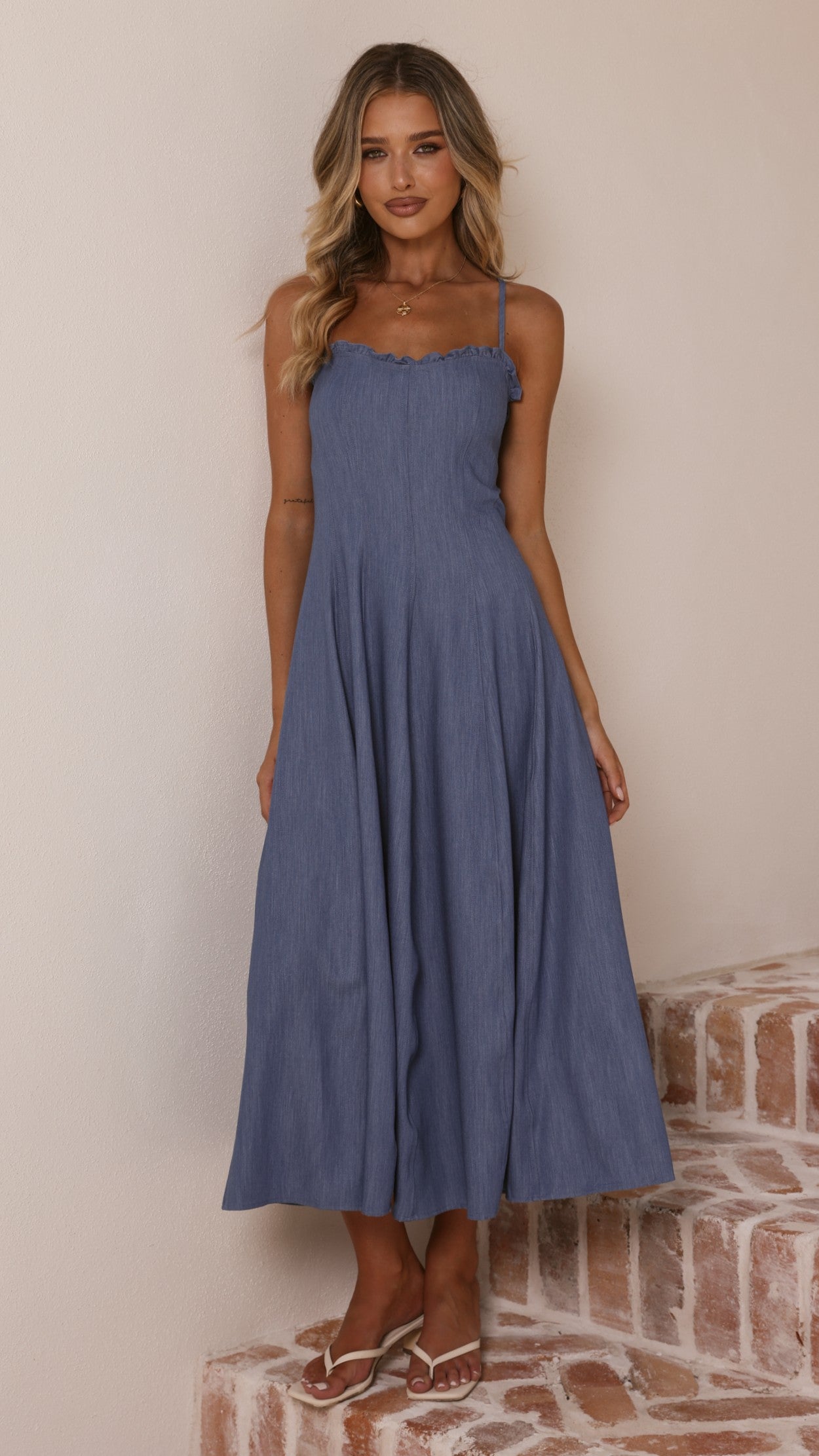 Tanya Maxi Dress - Blue Denim - Billy J