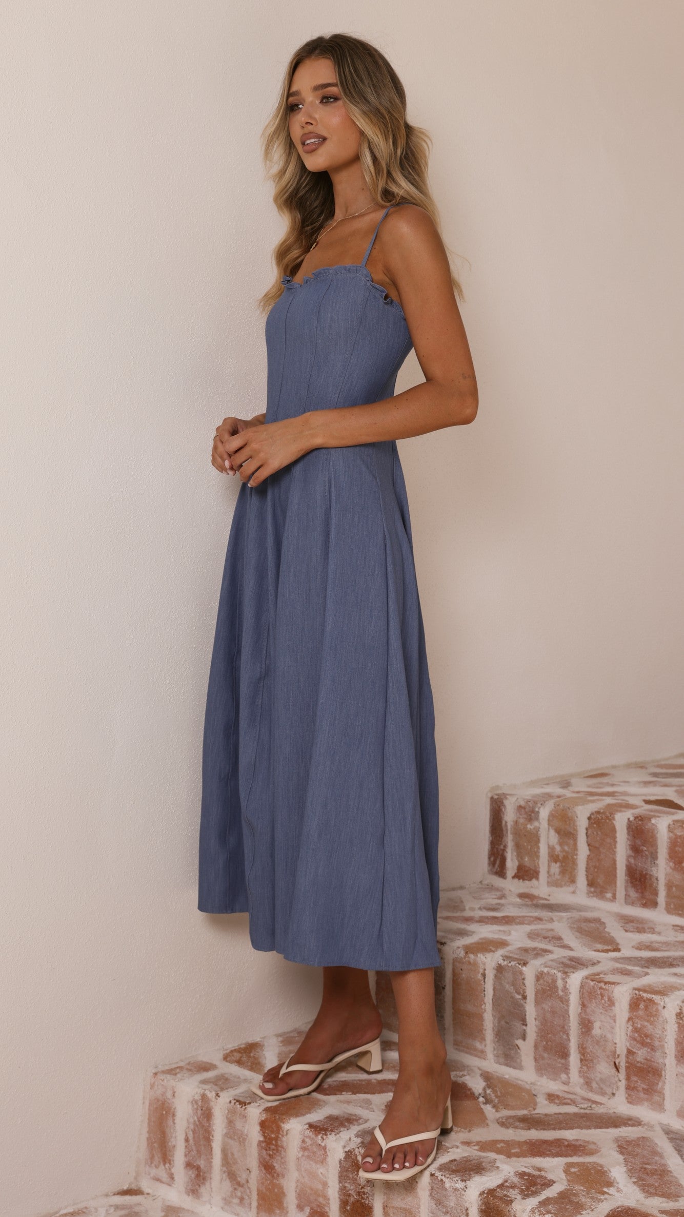 Tanya Maxi Dress - Blue Denim - Billy J