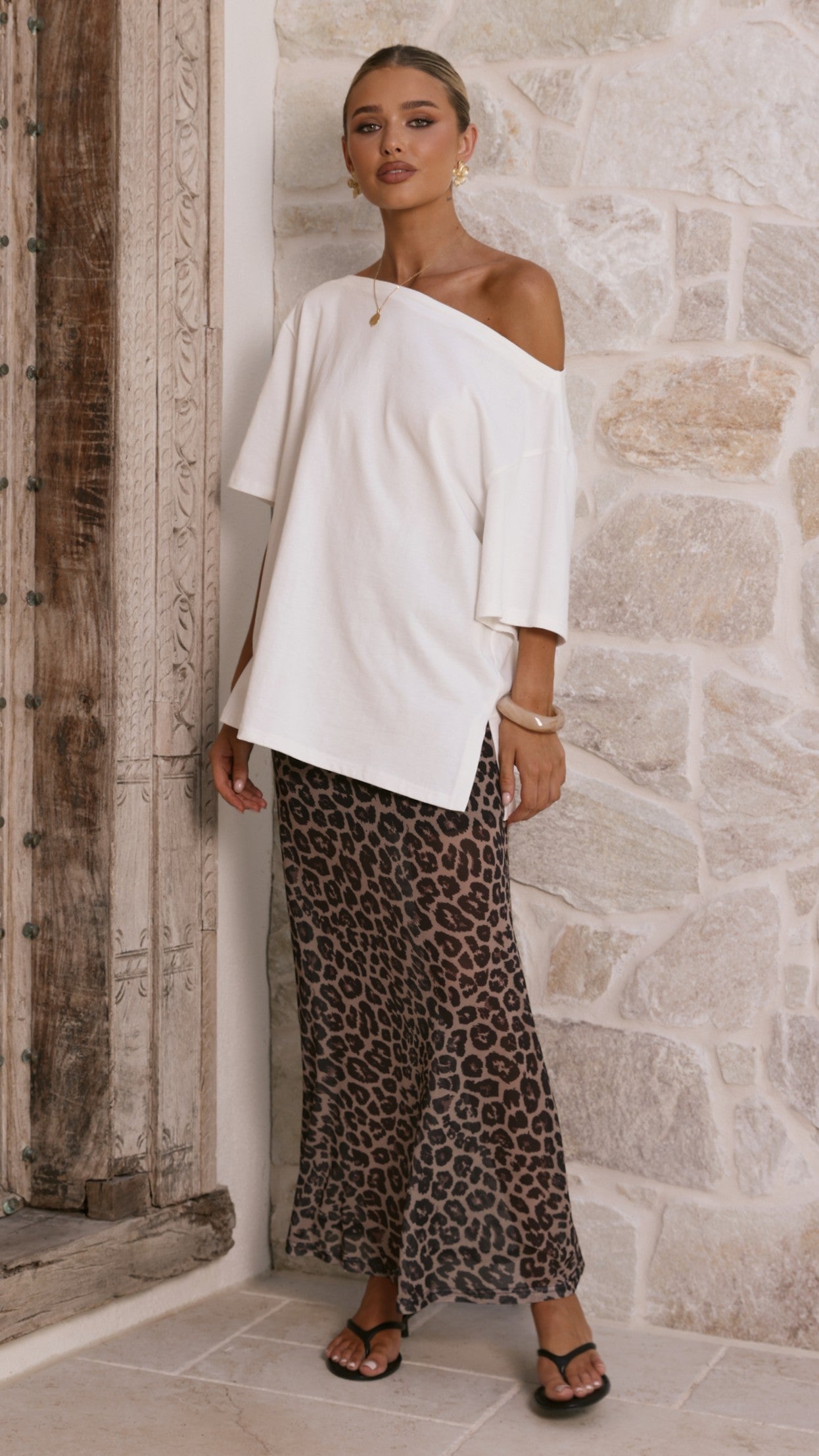 Onella Semi Sheer Maxi Skirt - Leopard Print - Billy J