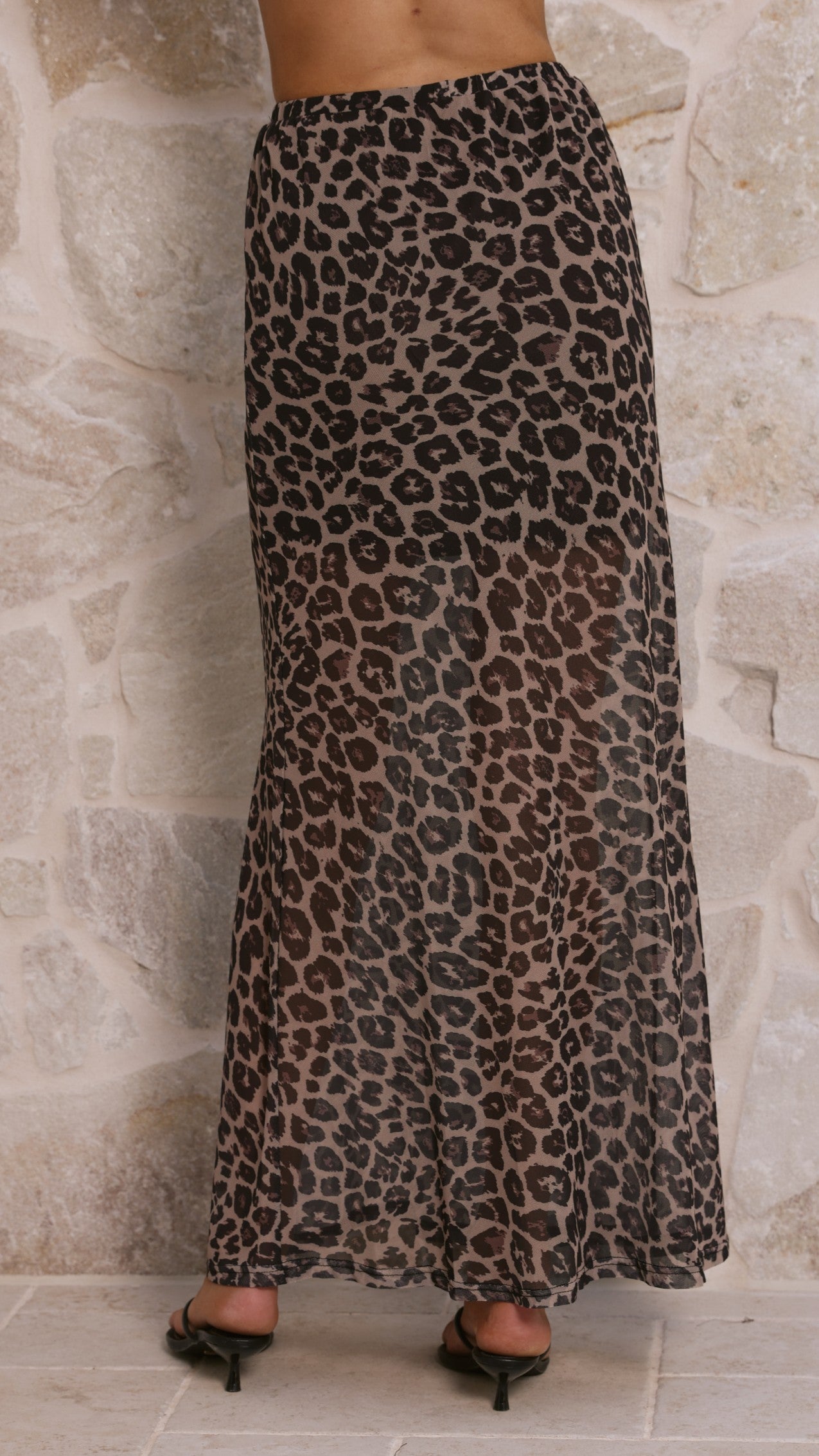 Onella Semi Sheer Maxi Skirt - Leopard Print - Billy J