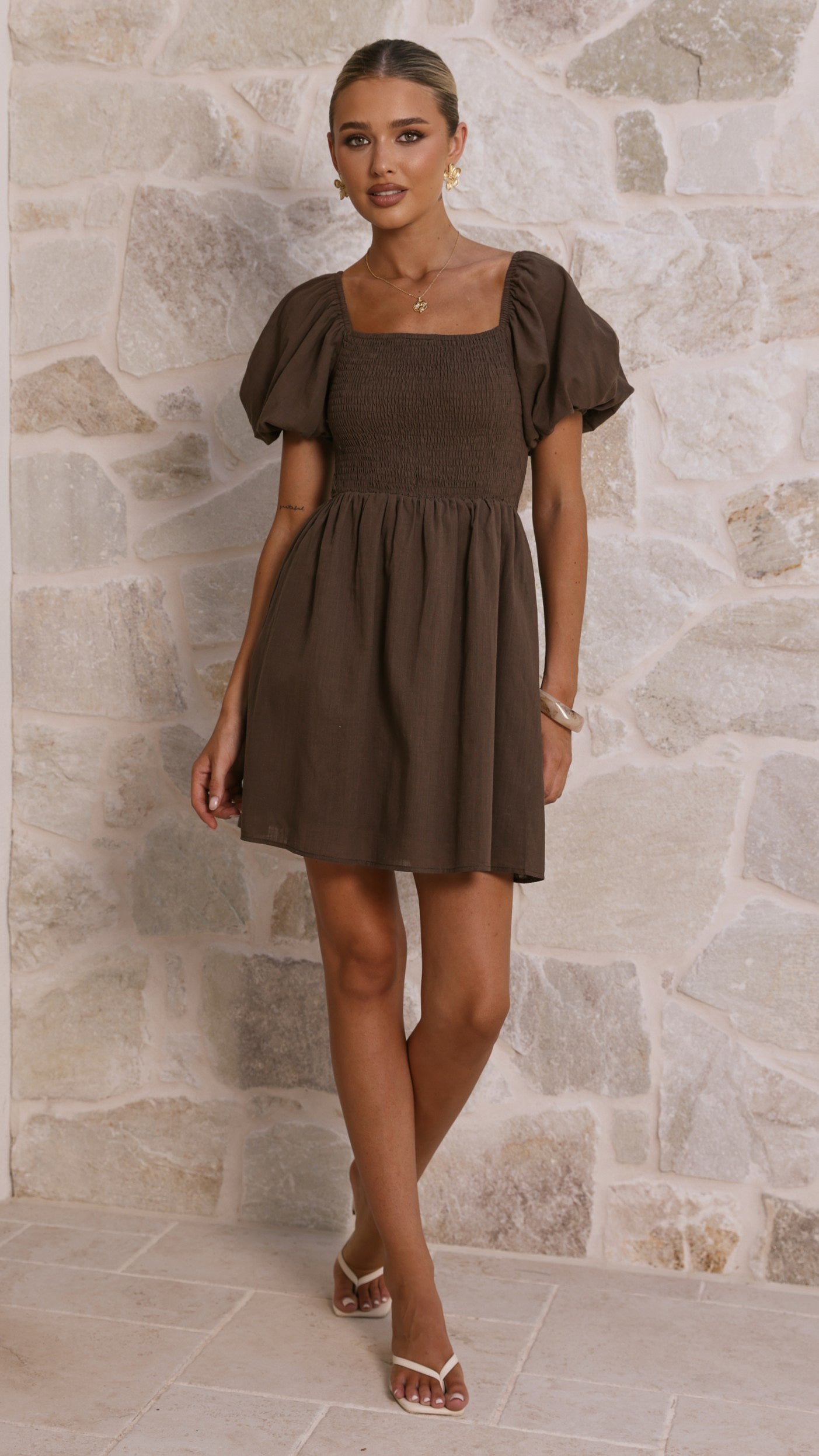 Marissa Mini Dress - Chocolate - Buy Women's Dresses - Billy J Marissa Mini Dress - Chocolate - Buy Women's Dresses - Billy J