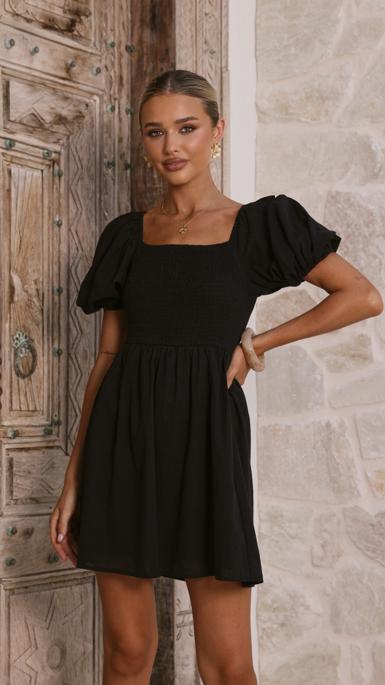 Marissa Mini Dress - Black - Billy J