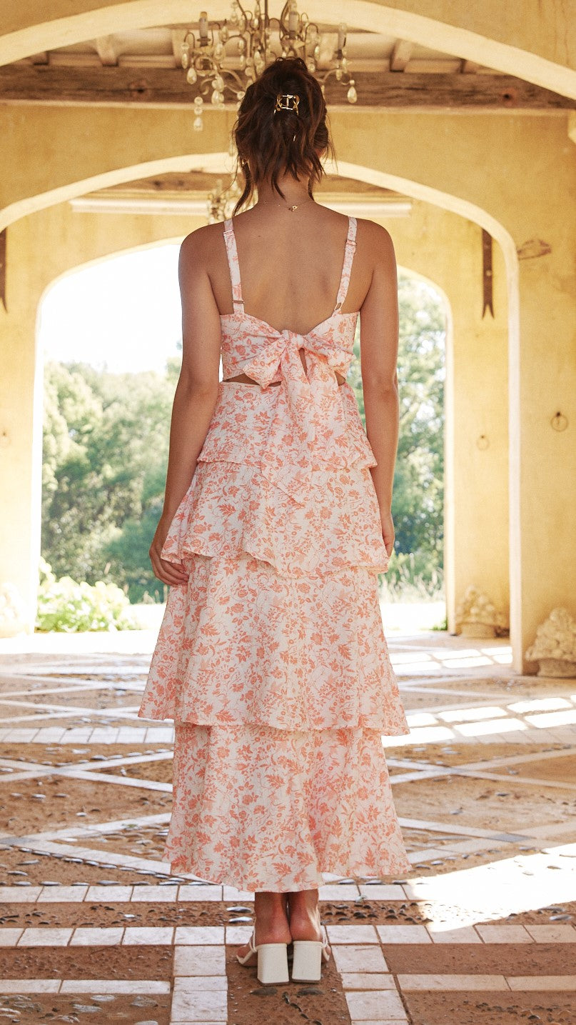 Page Maxi Dress - Peach Floral - Billy J