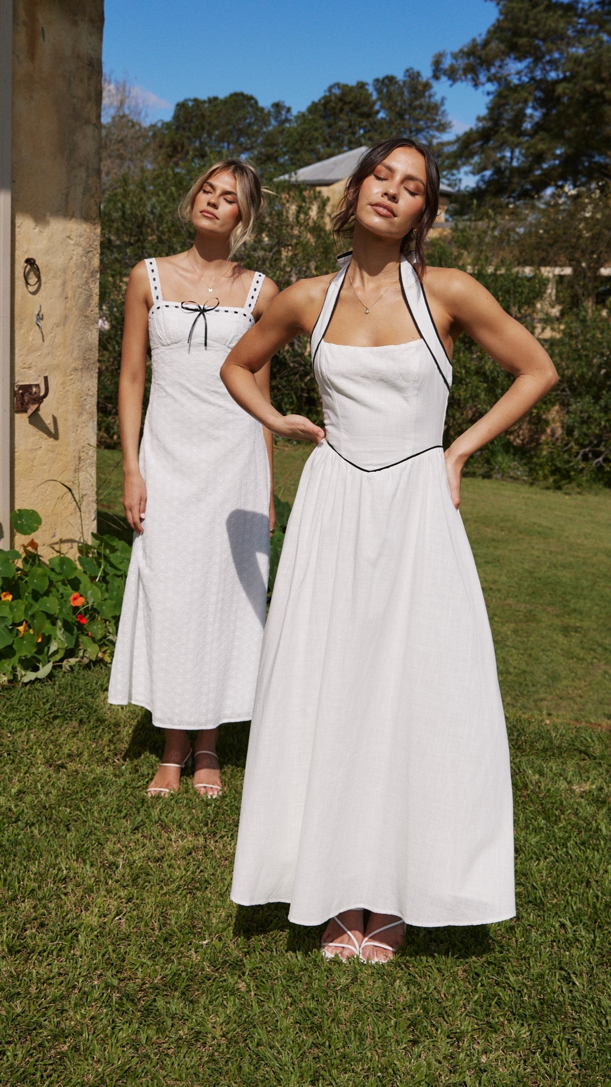 Callithyia Maxi Dress - White / Black - Billy J