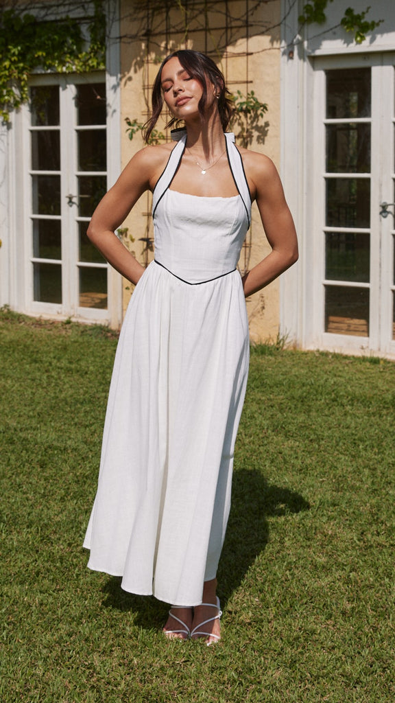 Callithyia Maxi Dress - White / Black - Billy J