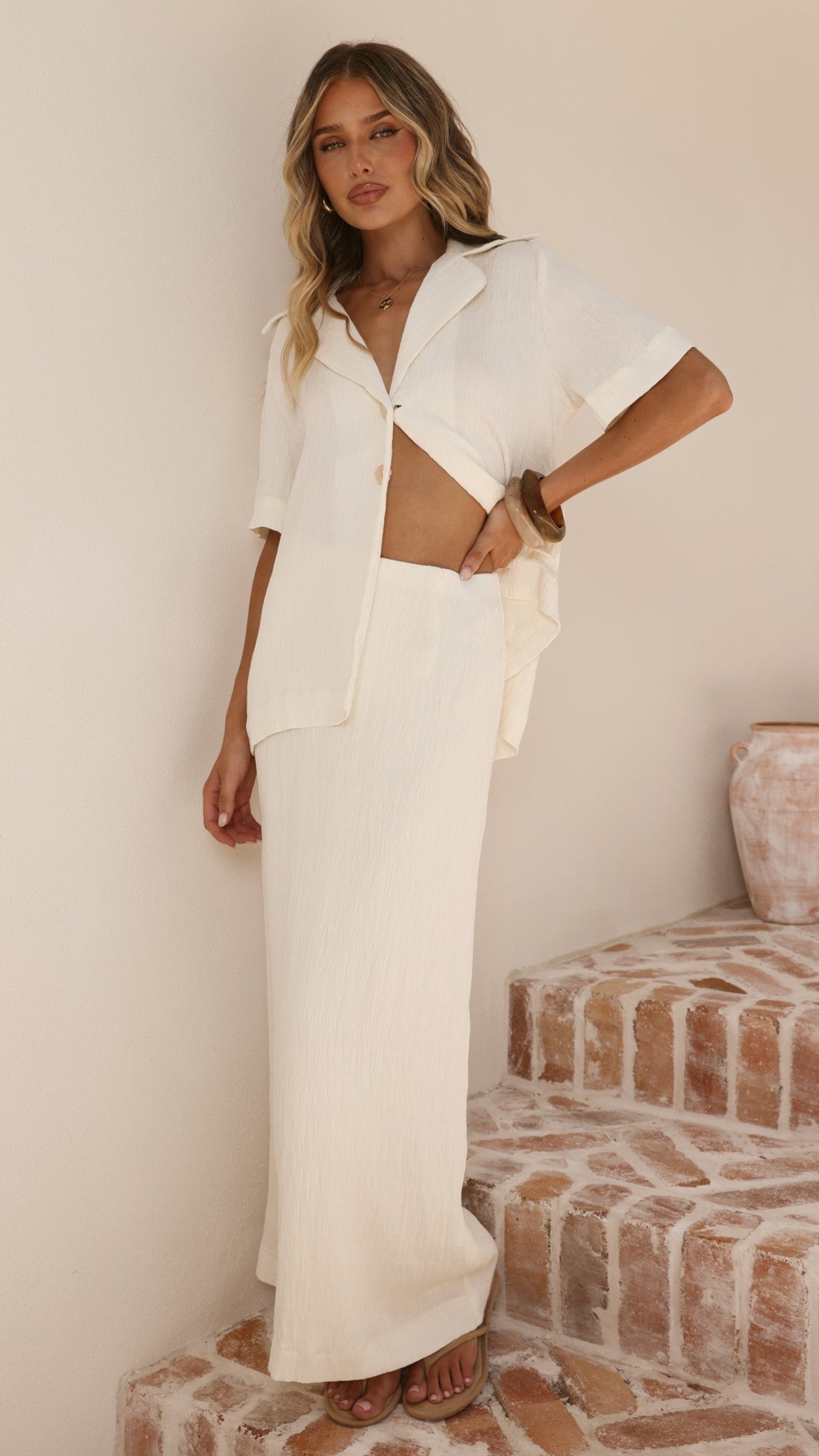 Razi Maxi Skirt - Ivory - Billy J