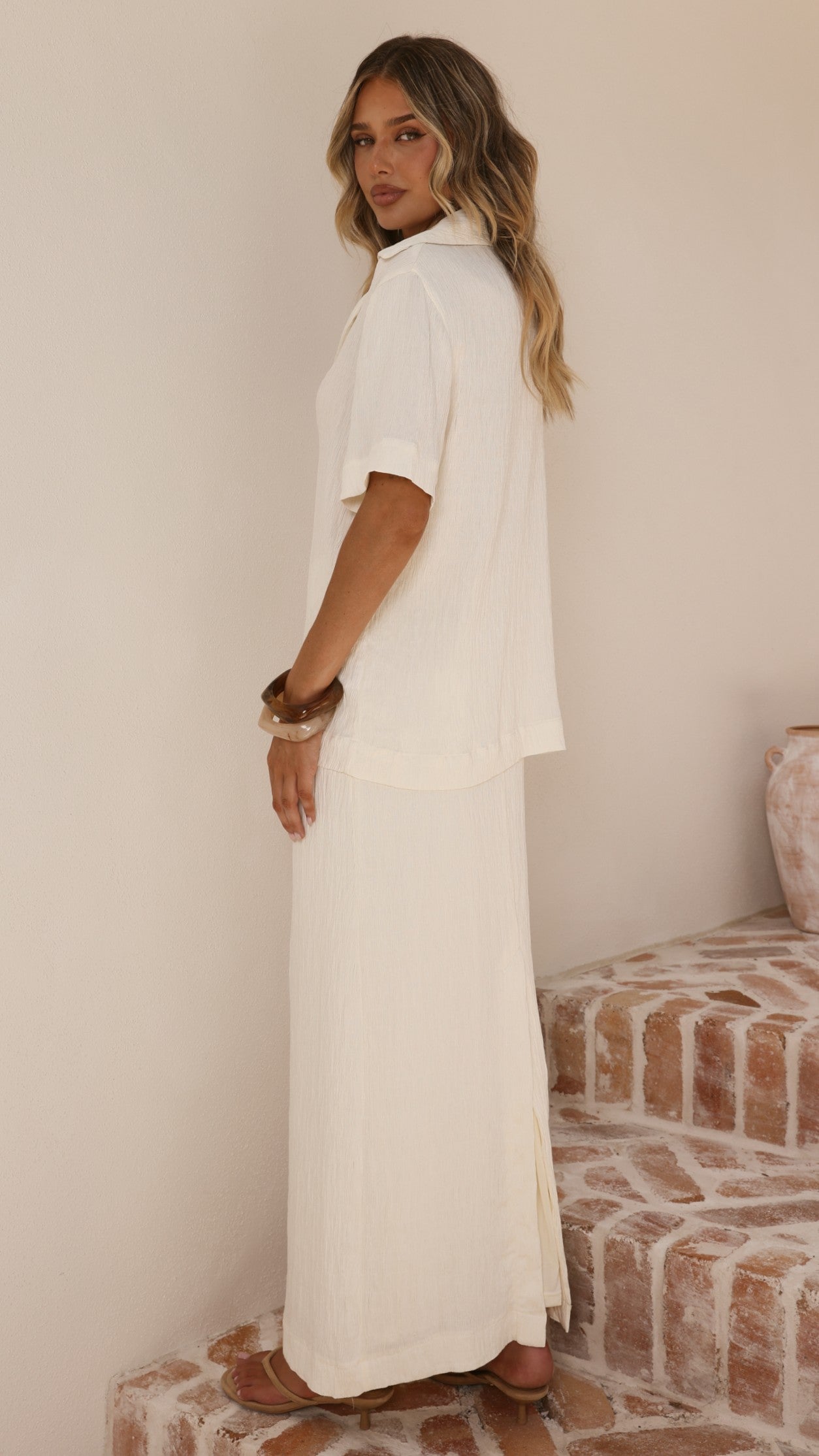 Razi Maxi Skirt - Ivory - Billy J