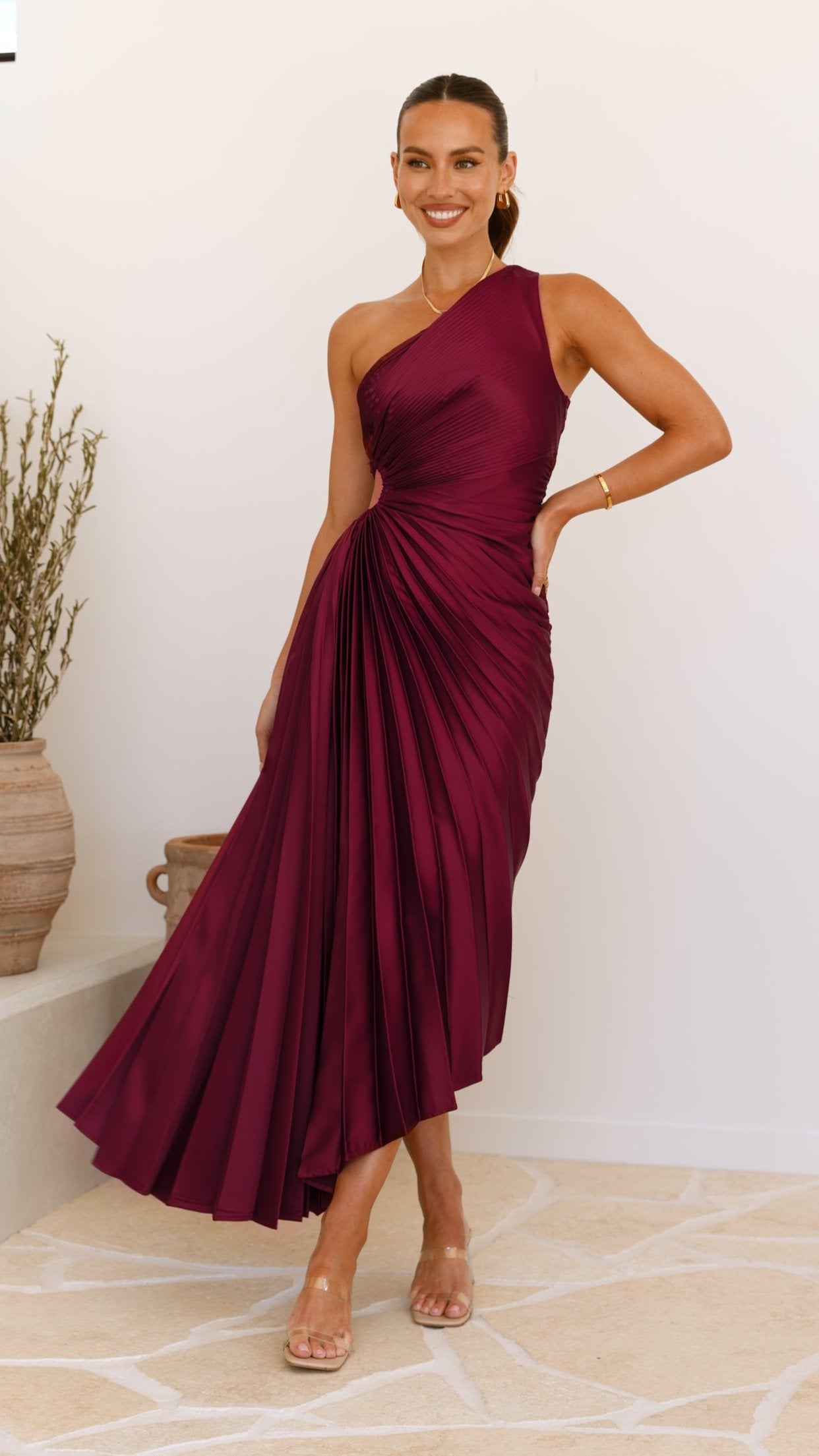 Olivia Maxi Dress - Wine - Billy J