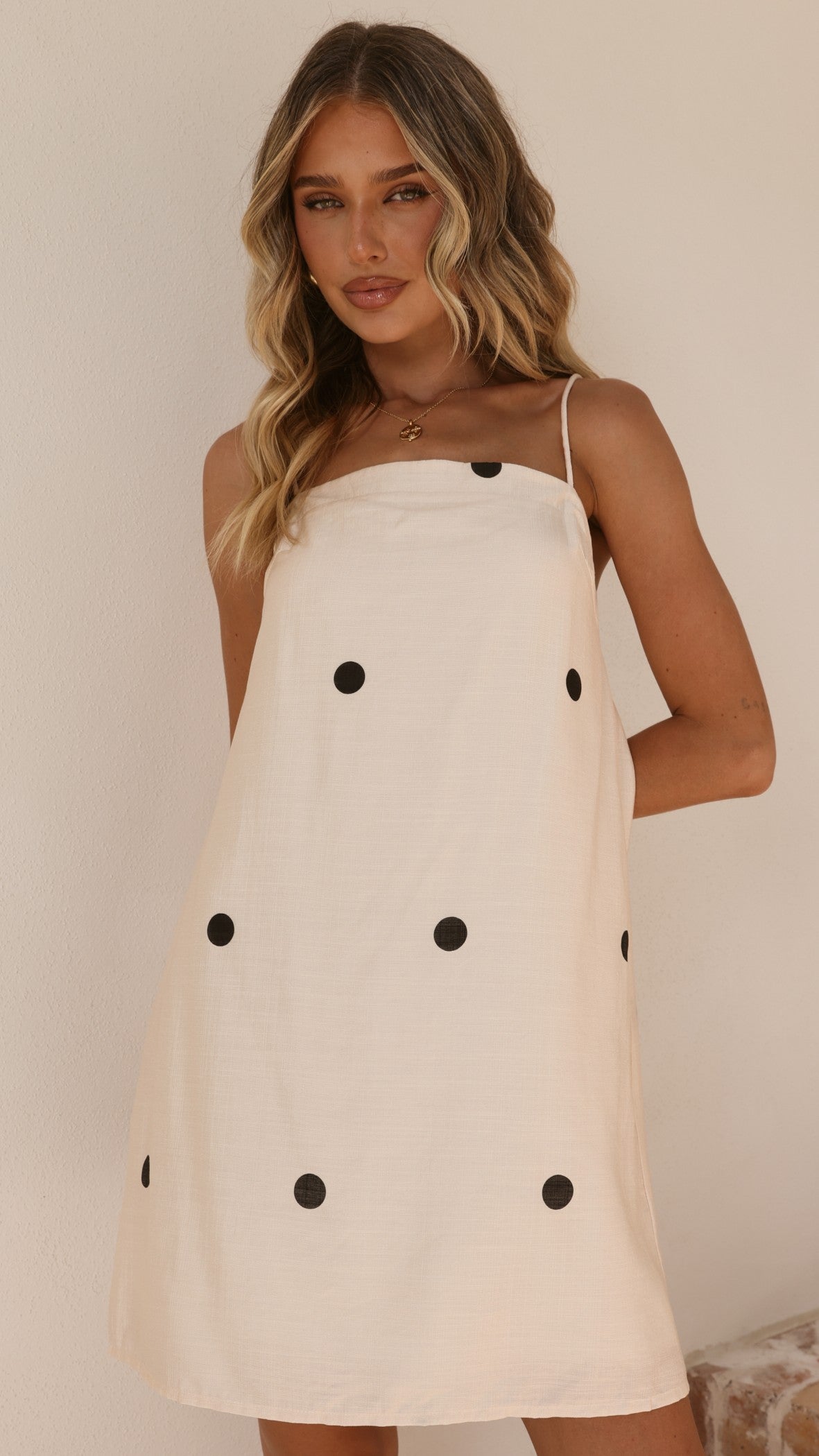 Nalu Mini Dress - Cream Polka - Billy J