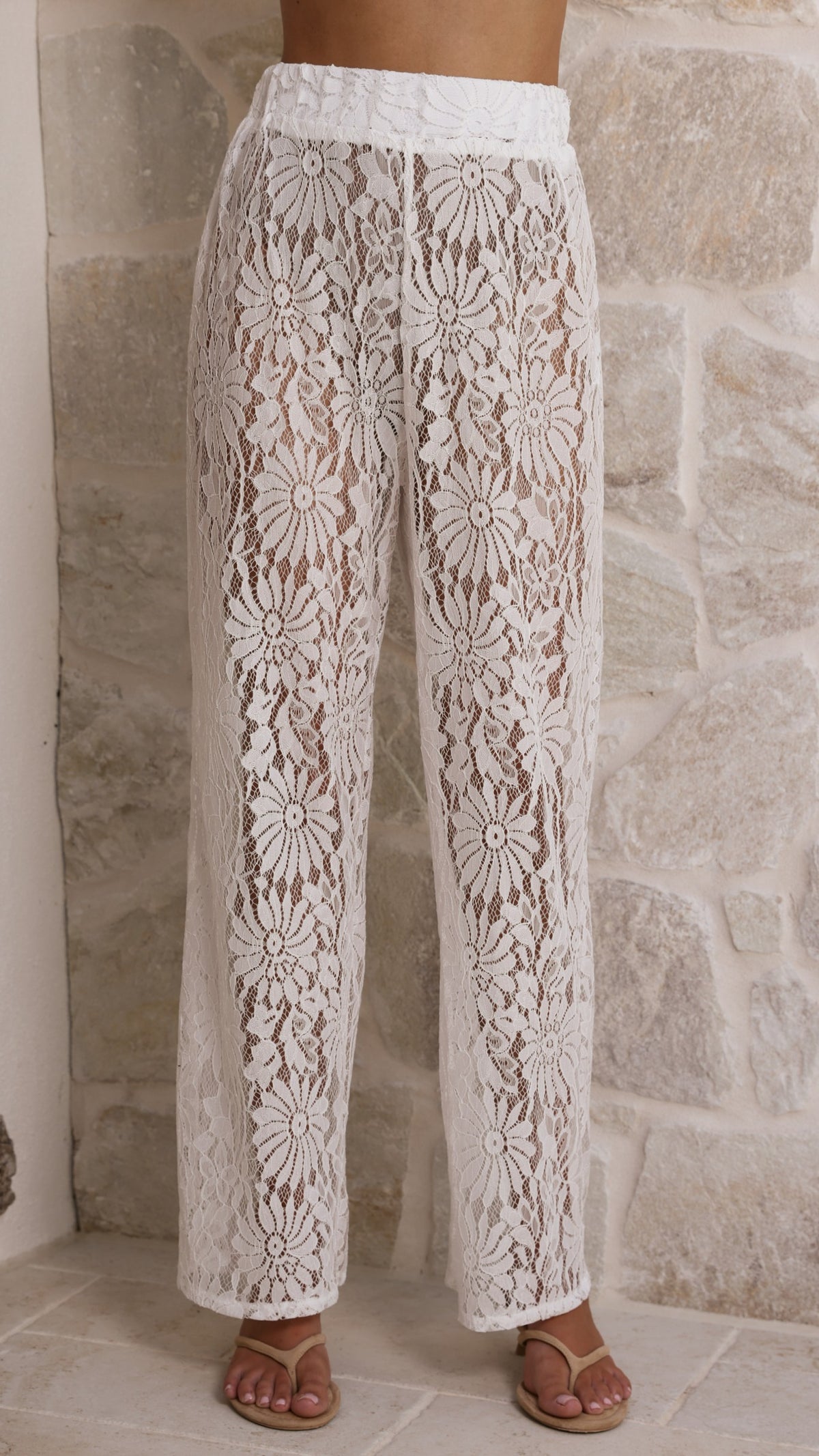 Santana Lace Pants - White - Billy J