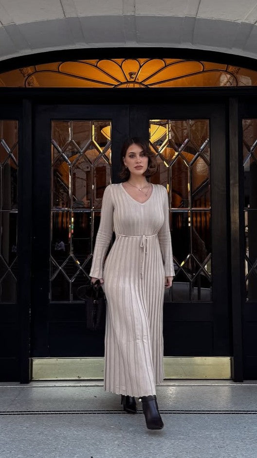 chinese dress ladies Cyra Long Sleeve Maxi Dress - Beige - Buy Women's Dresses