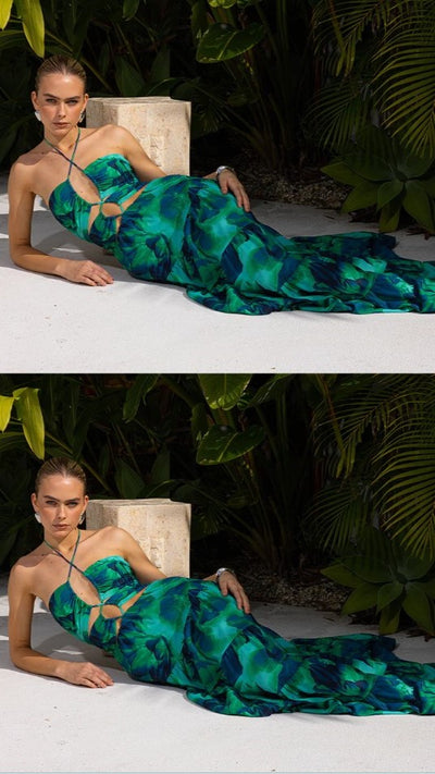 Load image into Gallery viewer, Calista Orchid Maxi Dress - Calista Green
