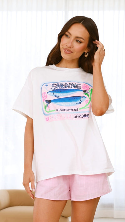 Load image into Gallery viewer, Sardines Shirt and Shorts Set - Pink - Billy J
