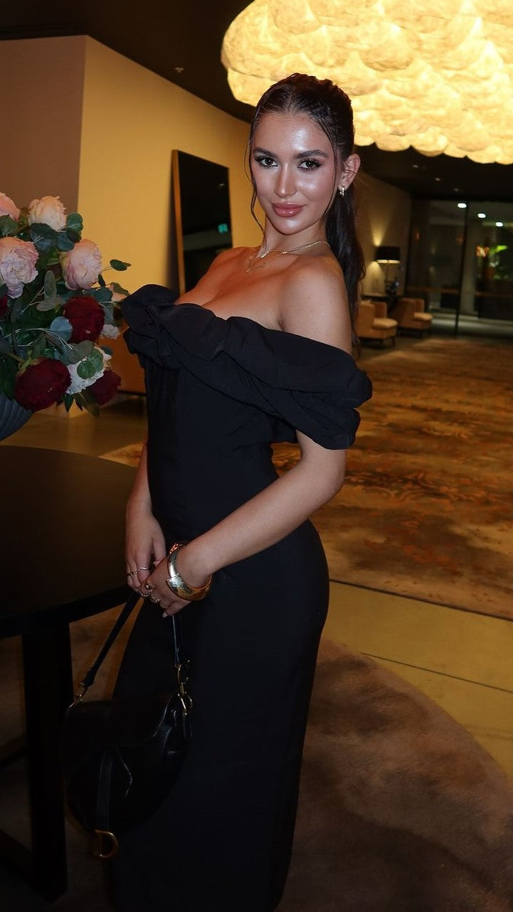 Bernadette Midi Dress - Black - Billy J