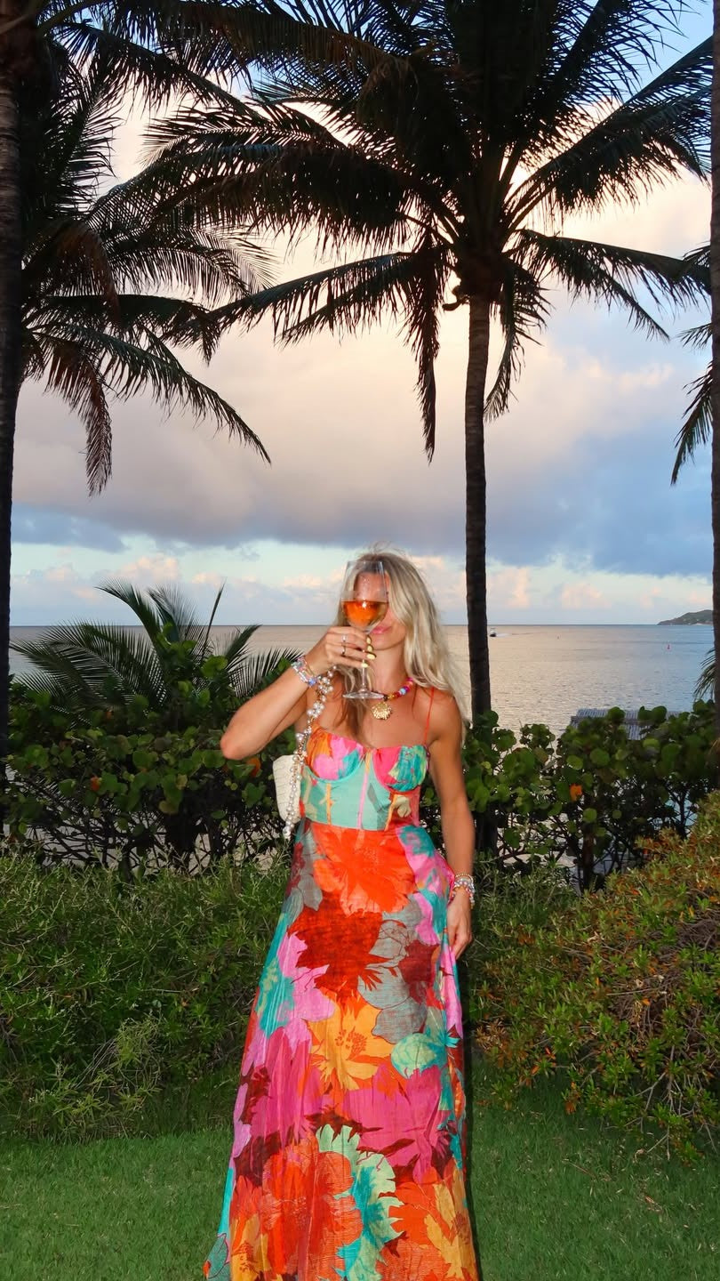 Rahima Maxi Dress - Orange Floral - Billy J