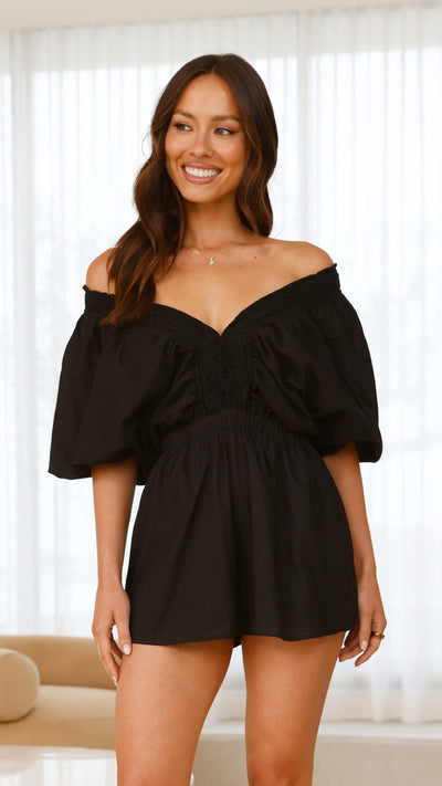 Load image into Gallery viewer, Carson Playsuit - Black - Billy J
