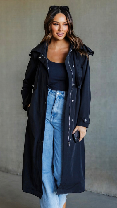 Load image into Gallery viewer, Hendrix Trench - Black - Billy J
