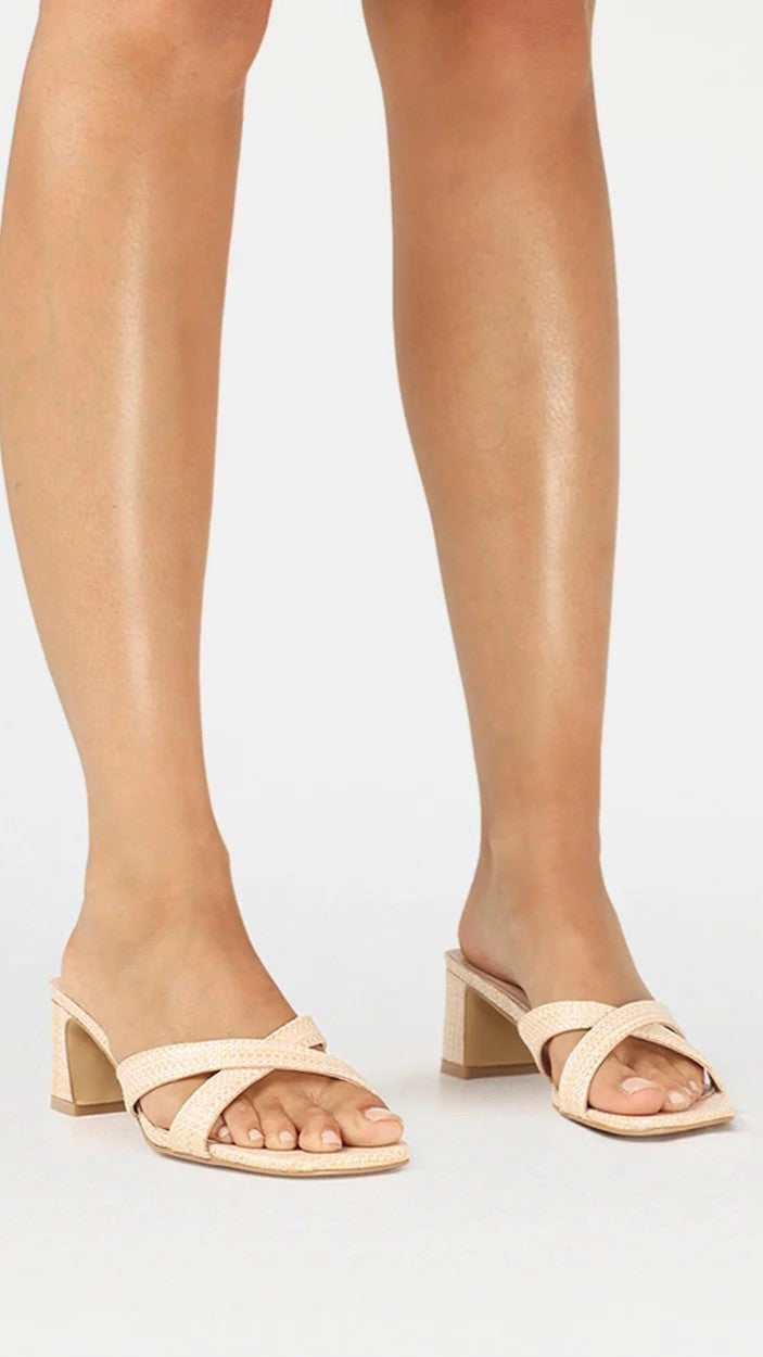 Devina Heel - Natural Raffia - Billy J