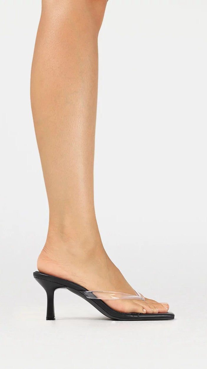 Loucetta Heel - Clear/Black - Billy J