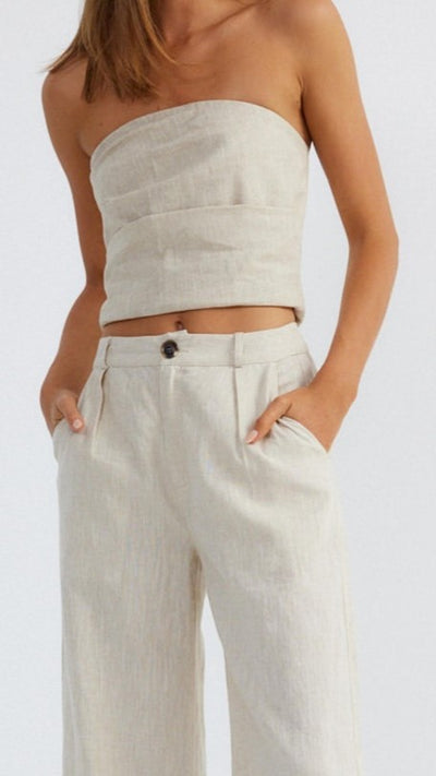 Load image into Gallery viewer, Romi Linen Top - Natural - Billy J

