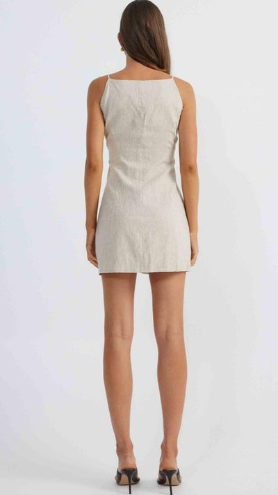 Load image into Gallery viewer, Allegra Linen Mini Dress - Natural - Billy J
