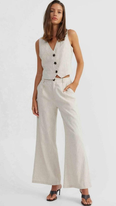 Load image into Gallery viewer, Hale Linen Pants - Natural - Billy J
