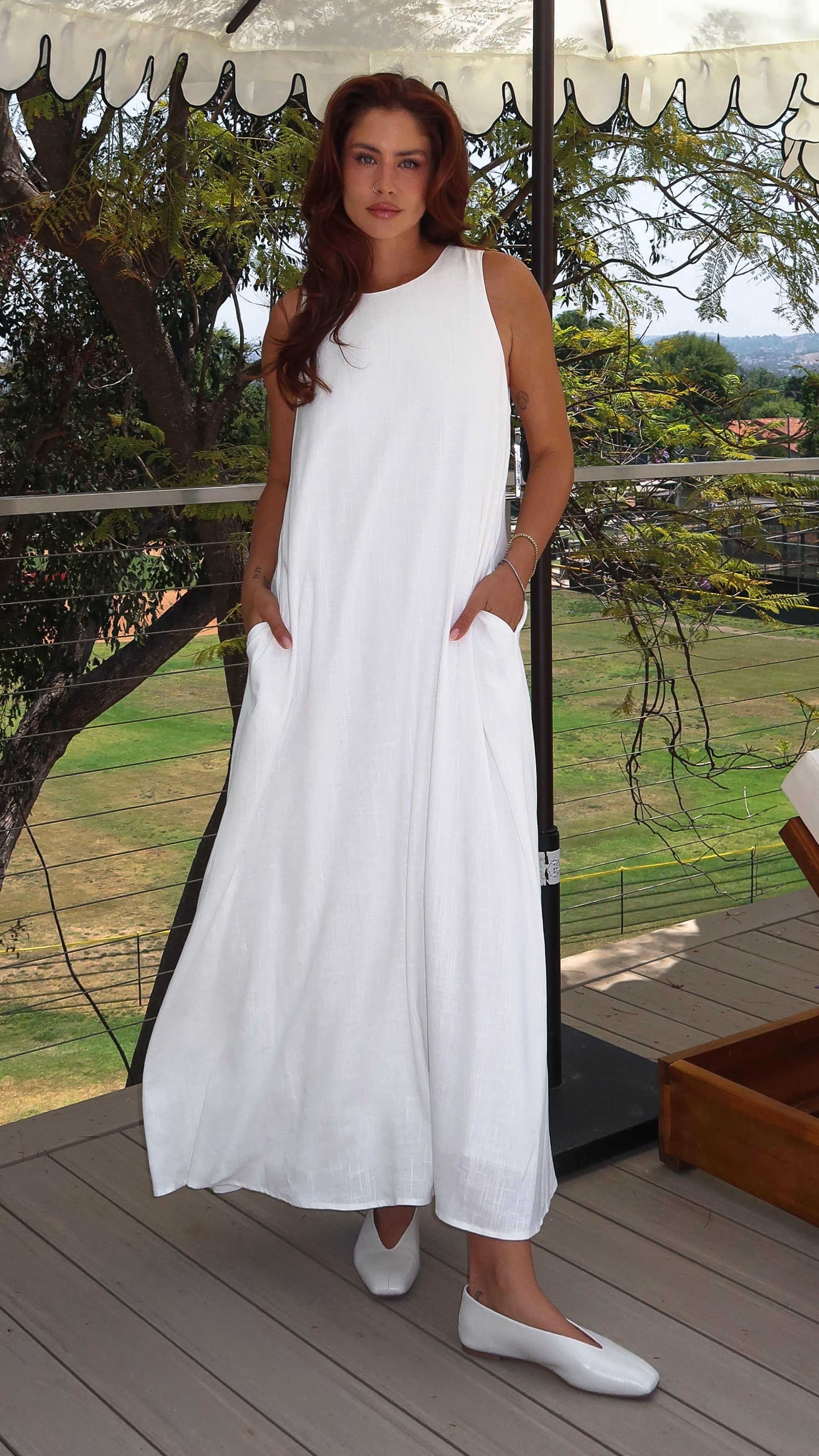 Mylah Maxi Dress - White - Billy J