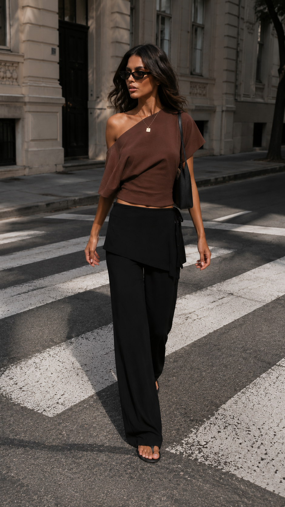 Jaxie Skirt Overlay Pants - Black - Billy J