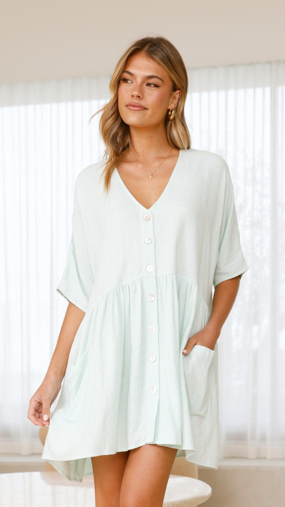 Leah Mini Dress - Mint - Billy J