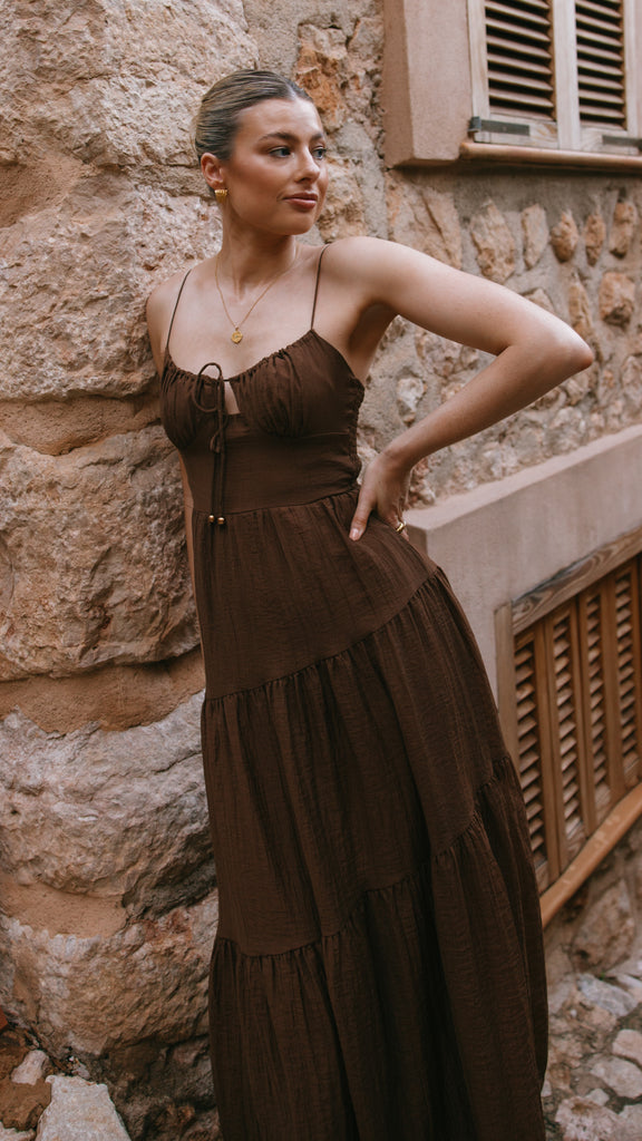 Cove Maxi Dress - Chocolate - Billy J