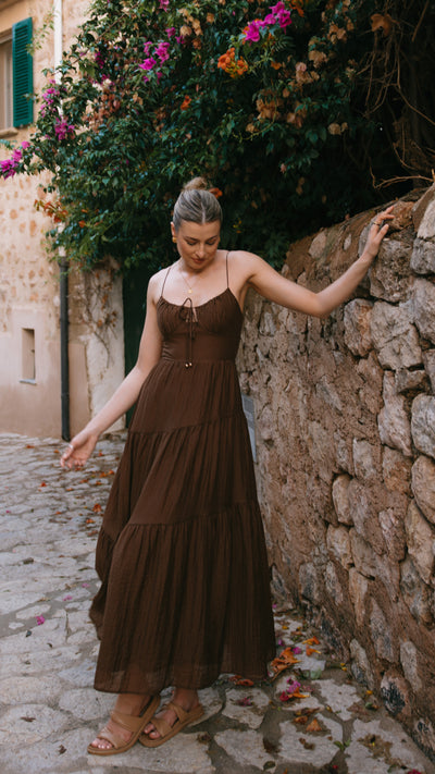 Load image into Gallery viewer, Cove Maxi Dress - Chocolate - Billy J
