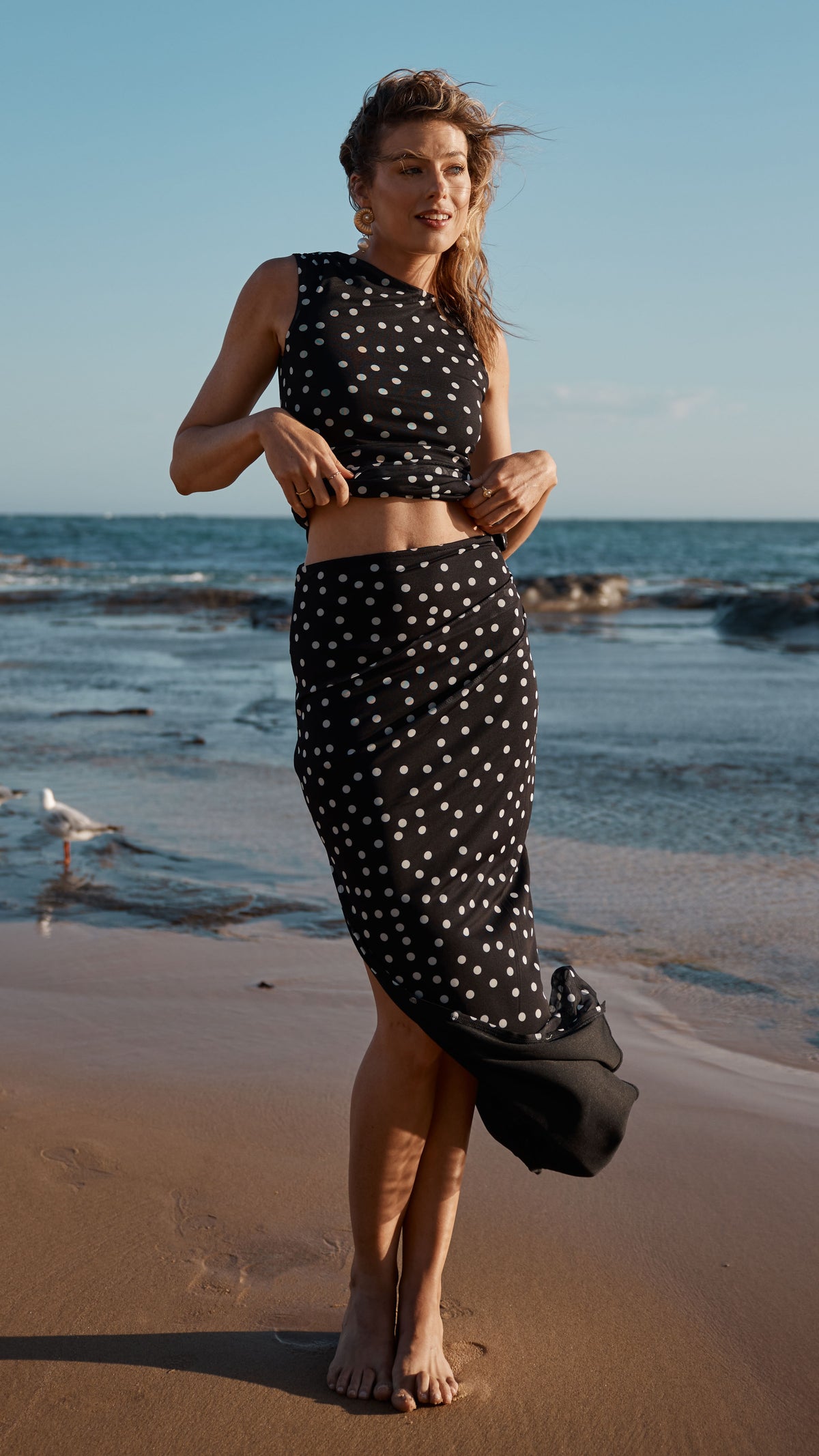Janika Maxi Skirt - Black/White Polka Dot - Billy J