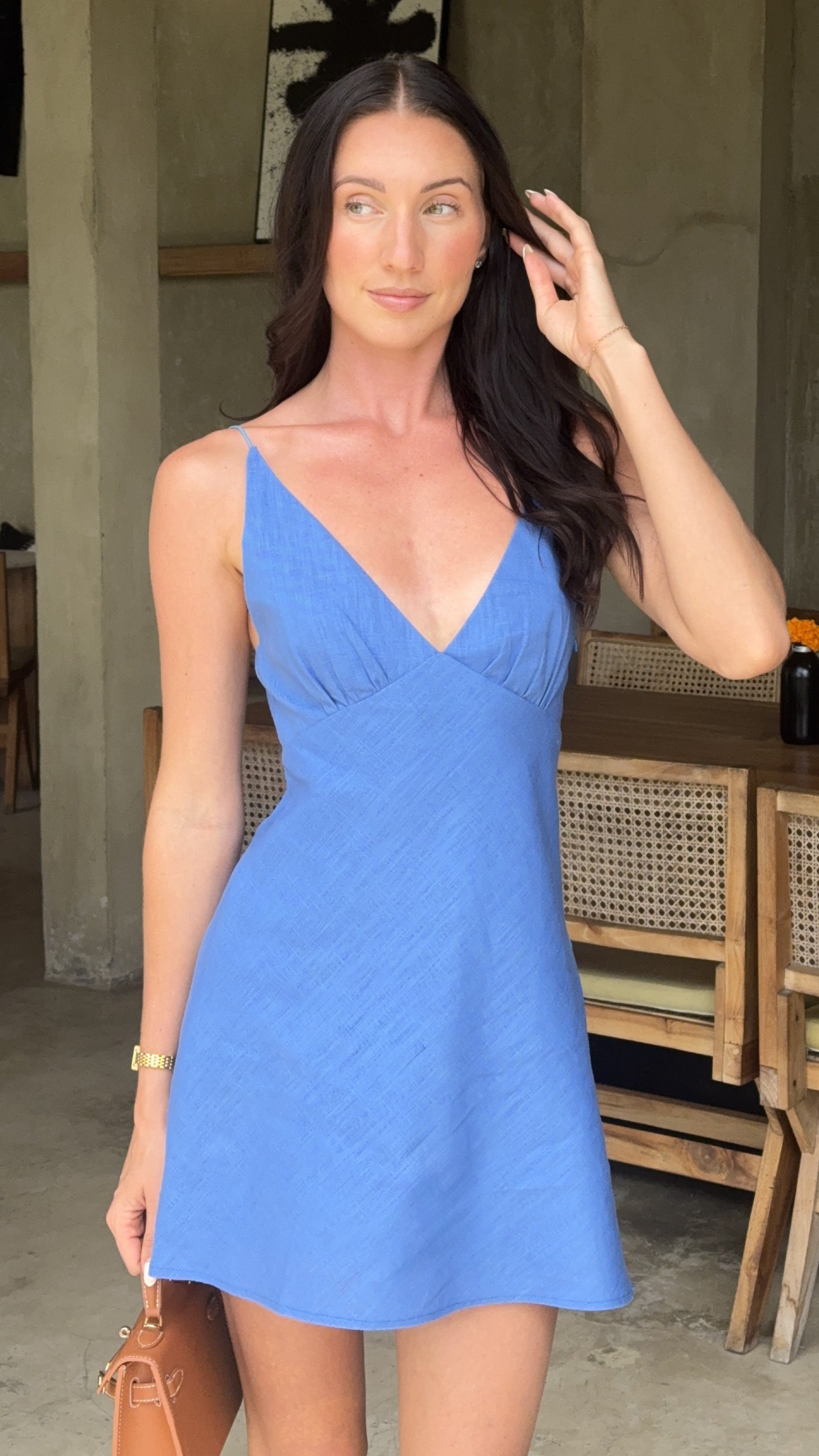 Halina Mini Dress - Blue - Billy J