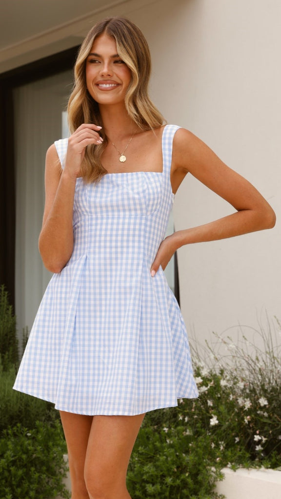 Jailene Mini Dress - Picnic Blue - Billy J