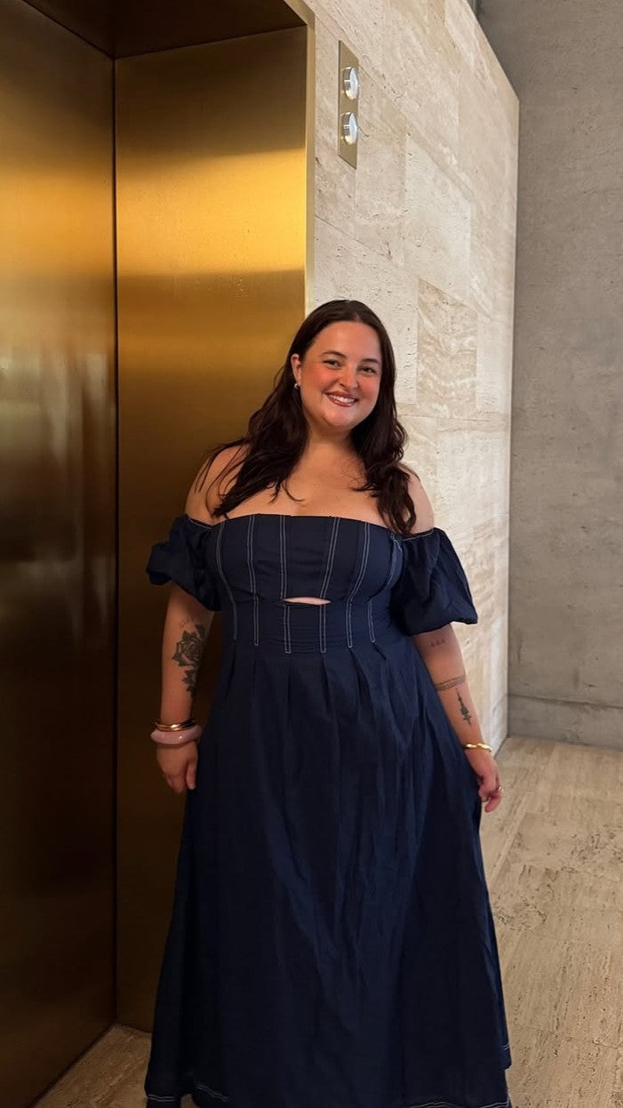 Claira Midi Dress - Navy - Billy J