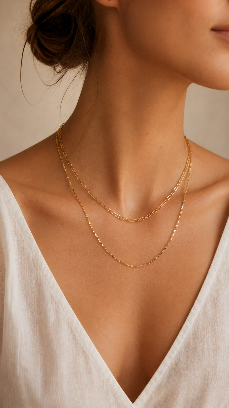 Fine Layered 18K Gold Plated Necklace - Gold - Billy J